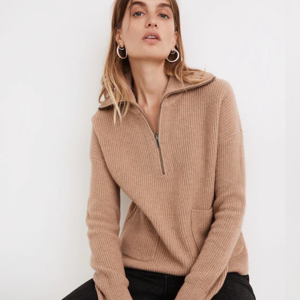 Madewell Glenbrook Half-Zip Pullover Sweater Sz Medium